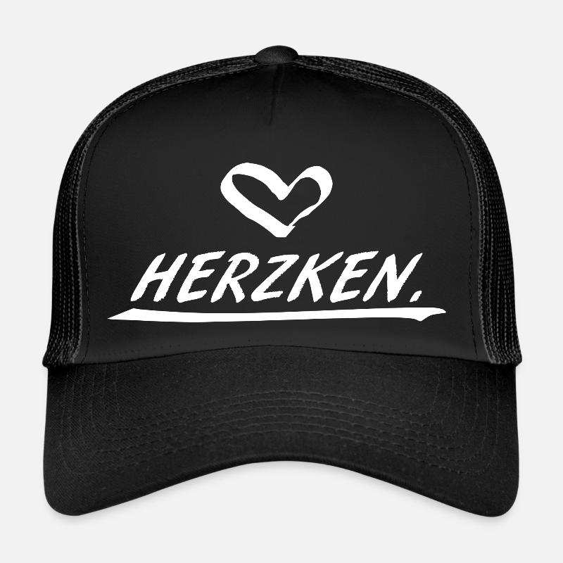 Herzken - Trucker Cap - Schwarz/Schwarz