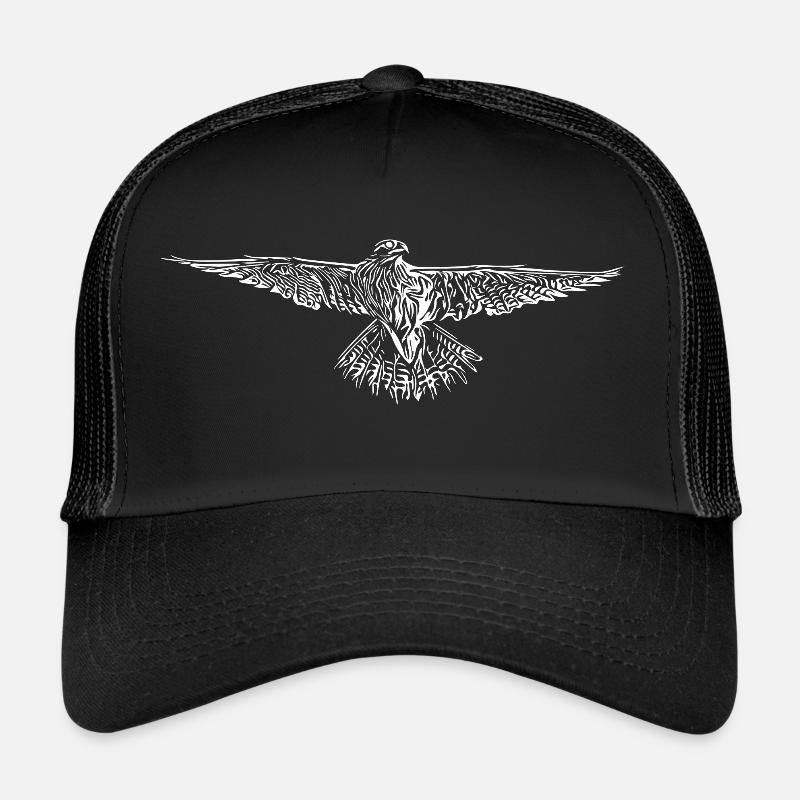 Hawk in flight - Trucker Cap - black/black