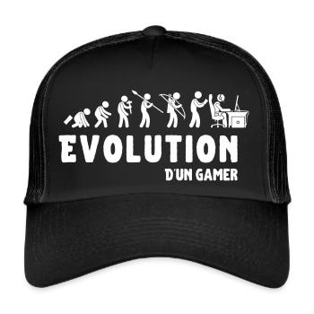 Évolution d'un gamer geek cadeau - Casquette trucker  - noir/noir - Devant