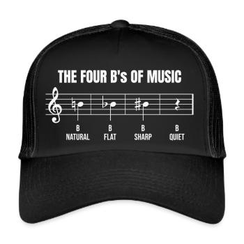 Musik Musiknote Musiklehrer Komponist Musiker - Trucker Cap - Schwarz/Schwarz - Vorne