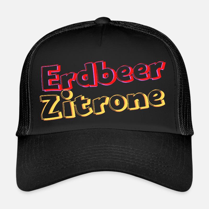 ErdbeerZitrone - Trucker Cap - Schwarz/Schwarz