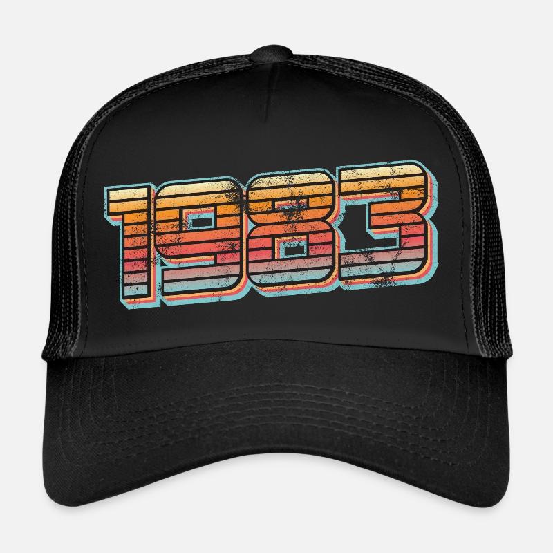 Millésime 1983 - Casquette trucker - noir/noir