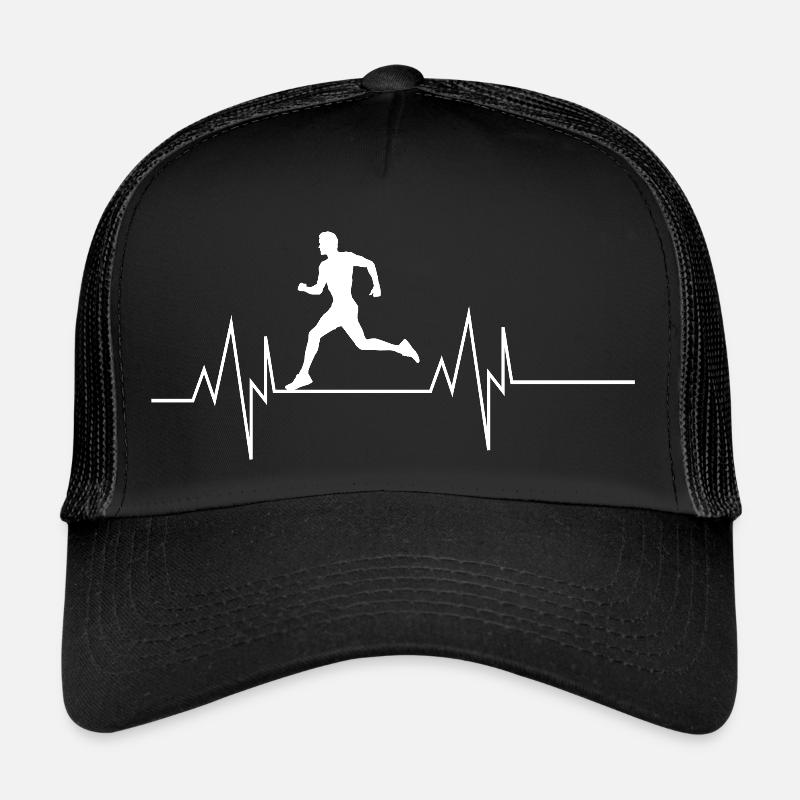 Running Man Herzschlag - Trucker Cap - Schwarz/Schwarz
