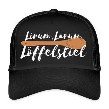 Lirum larum Löffelstiel - Trucker Cap - Schwarz/Schwarz - Vorne