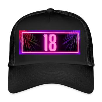Finally 18 of legal age 18 NEON pink - Trucker Cap - black/black - Front