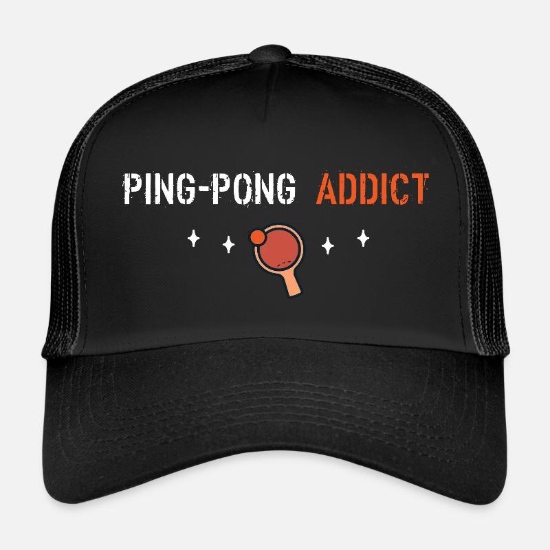 Ping-Pong-Süchtige - Trucker Cap - Schwarz/Schwarz