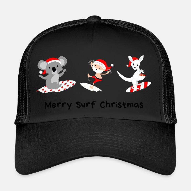 Happy Surf Christmas - Trucker Cap - Schwarz/Schwarz