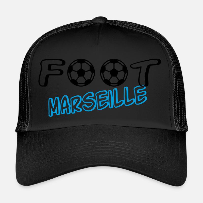 Foot marseille - Casquette trucker  - noir/noir