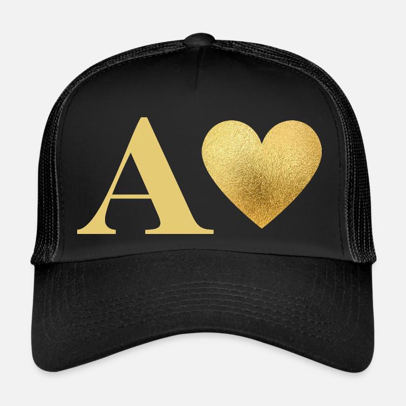 Letter with a golden heart Trucker Cap