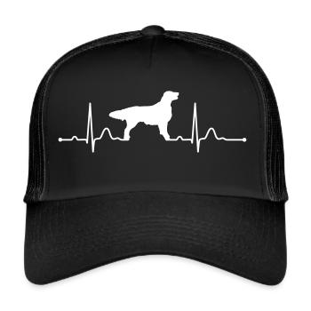 FLAT COATED RETRIEVER heartbeat heartbeat - Trucker Cap - black/black - Front