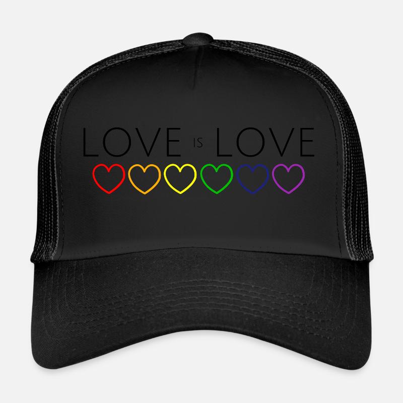 Love is Love Herzkette Regenbogen Trucker Cap