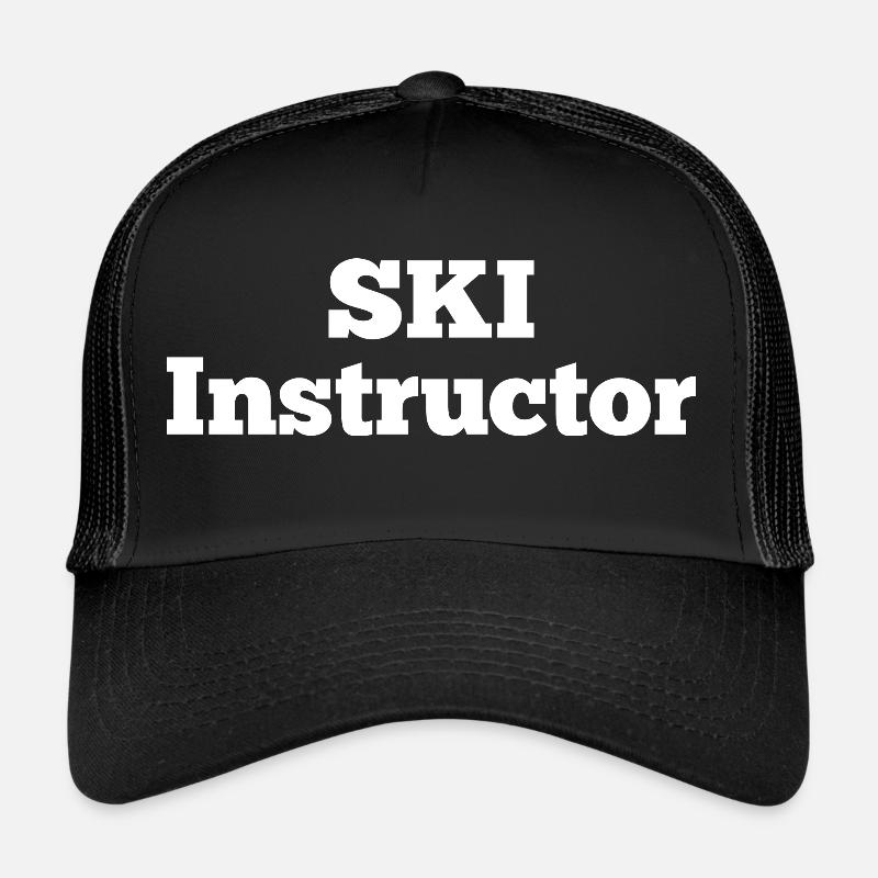 Ski Instructor | Cool winter skier design - Trucker Cap - black/black