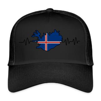 Island - Trucker Cap - Schwarz/Schwarz - Vorne