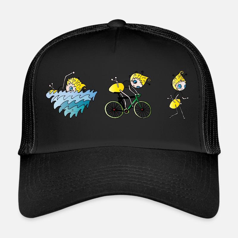Triathlon Biene - Trucker Cap - Schwarz/Schwarz