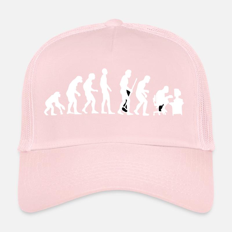 Evolution du singe à l'homme tordu en arrière Pc nerd Casquette trucker 