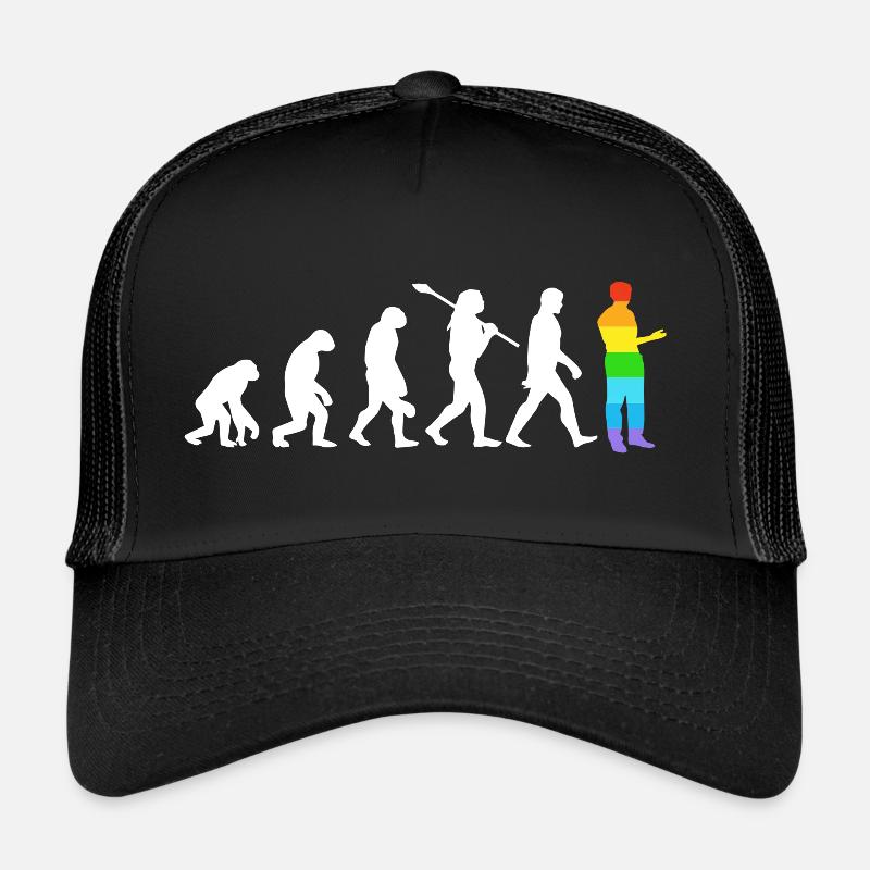 Evolution Homosexuell - Trucker Cap - Schwarz/Schwarz