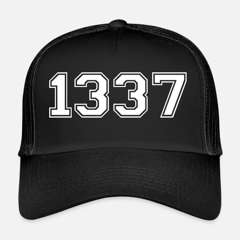 1337 - Leet Speak - Trucker Cap - Schwarz/Schwarz