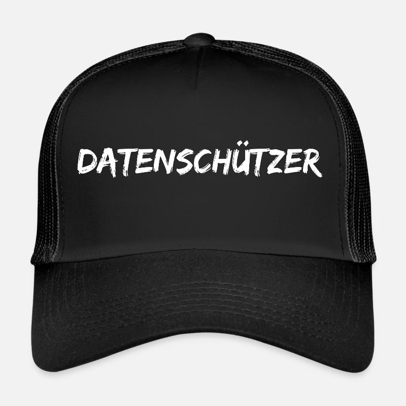Datenschützer white - Trucker Cap - Schwarz/Schwarz