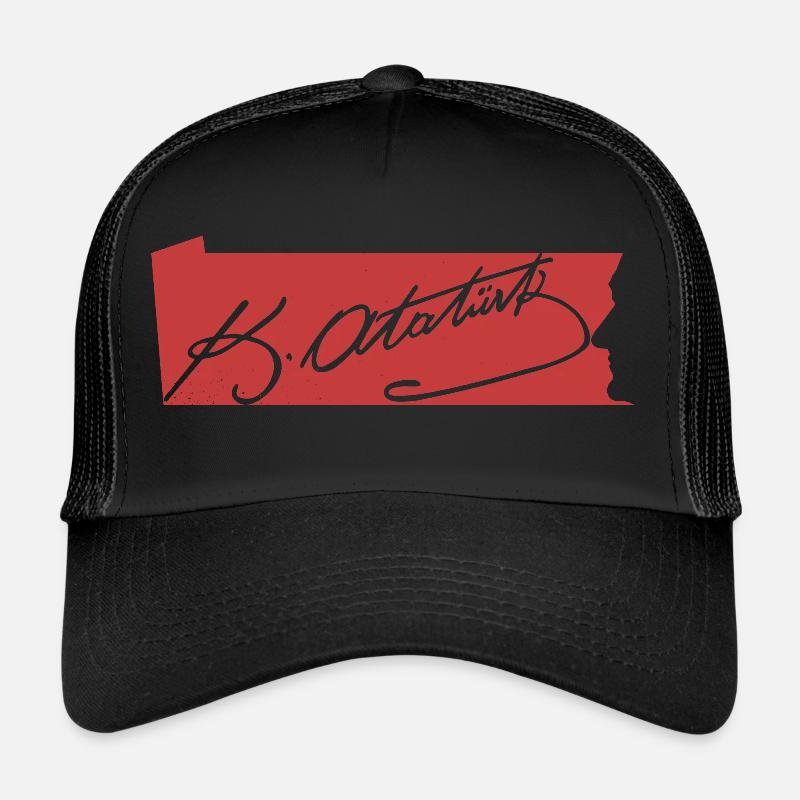 Mustafa Kemal Atatürk - Trucker Cap - Schwarz/Schwarz