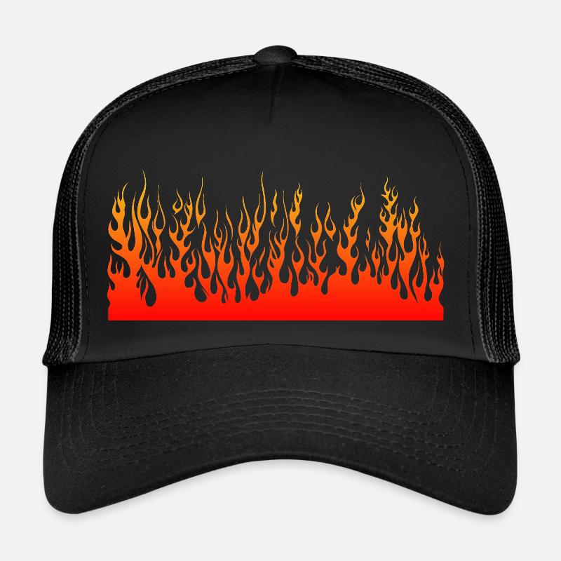 flame flame fire wall Trucker Cap