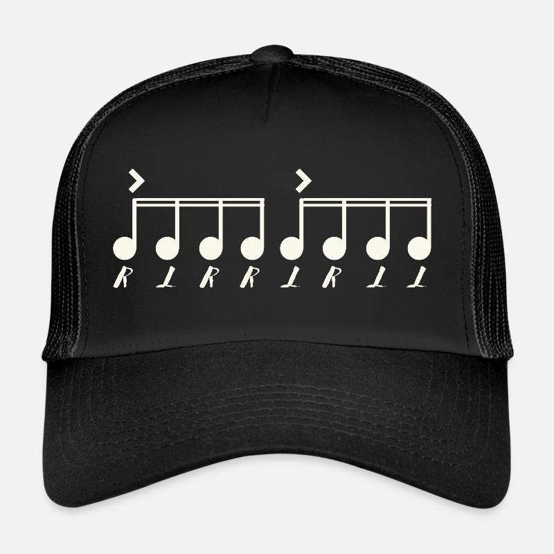 Paradiddl white - Trucker Cap - black/black