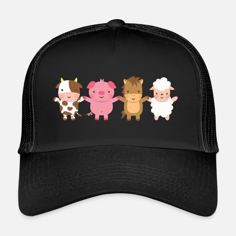 Nette Scheune Tiere halten Hände Trucker Cap