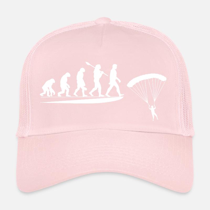 Fallschirm Evolution vom Affen zum Fallschirmspringer Trucker Cap