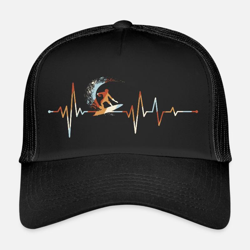 Surfer Welle Retro Herzschlag Trucker Cap