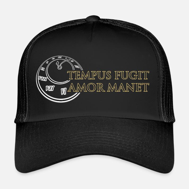 Tempus Fugit Amor Manet Temps Passe Amour Reste Casquette trucker 