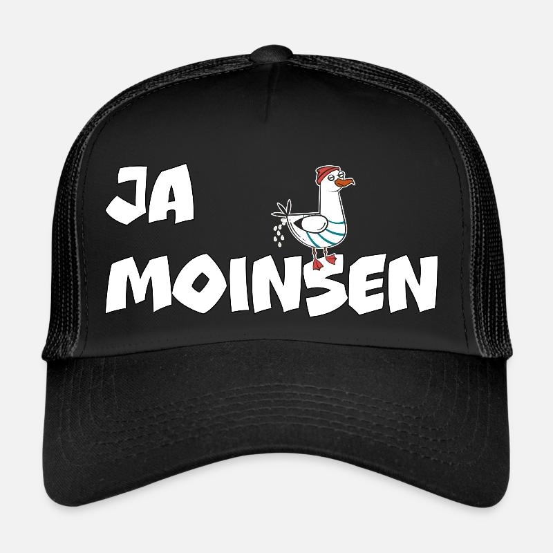 Ja Moinsen - Möwe - Trucker Cap - Schwarz/Schwarz
