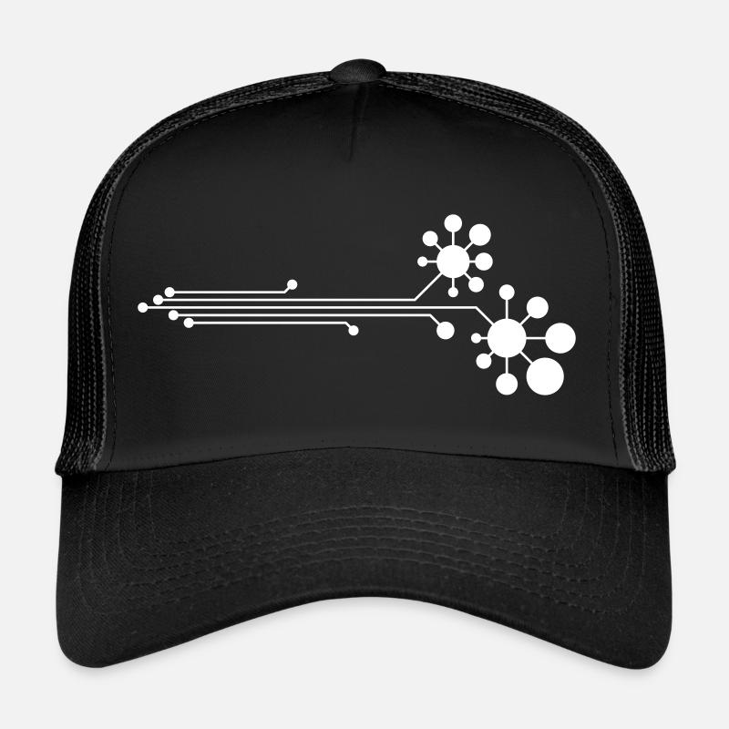 Digitalization and networking in the abstract Trucker Cap