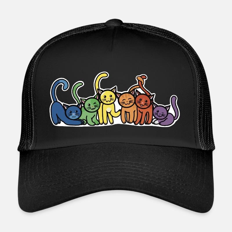 Chats arc-en-ciel Casquette trucker 