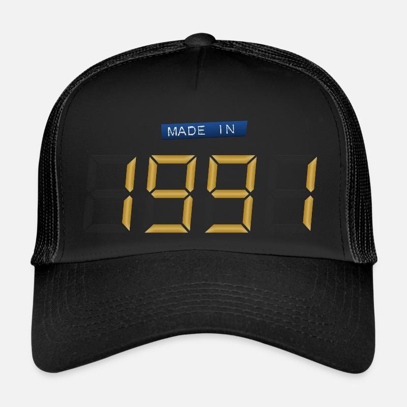 Made in 1991 - Casquette trucker  - noir/noir
