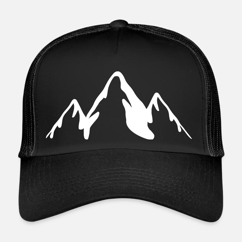 Montagnes Blanches - Casquette trucker  - noir/noir