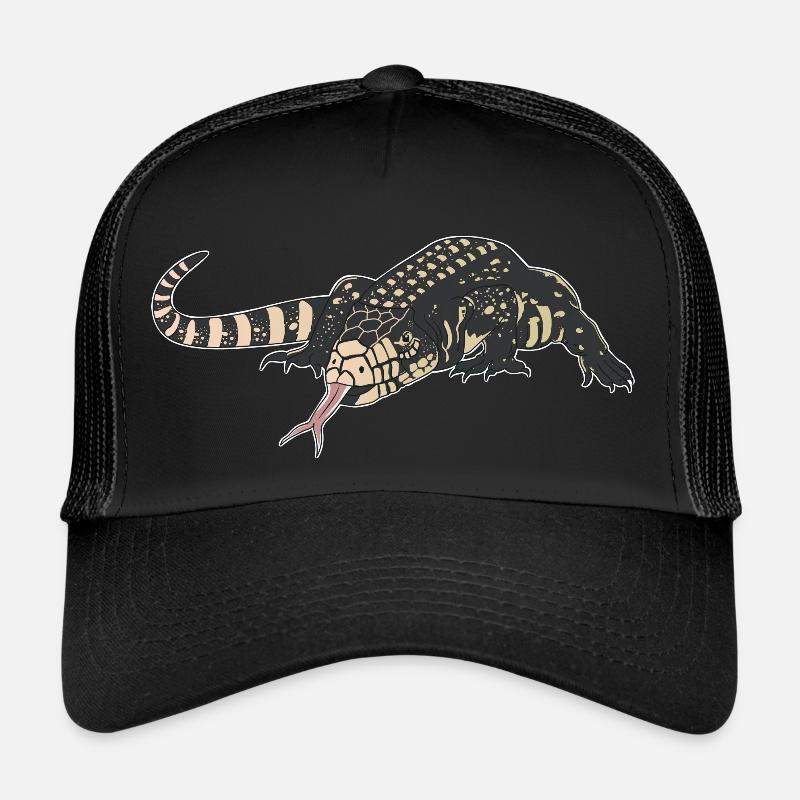 Tegu Eidechse Reptil Herpetologe - Trucker Cap - Schwarz/Schwarz