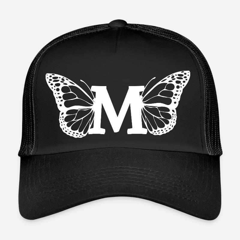 lettre m papillon Casquette trucker 