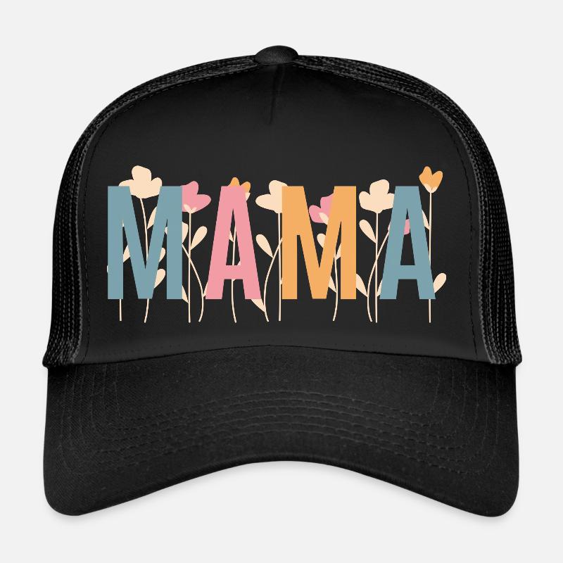 Maman Fleur - Casquette trucker  - noir/noir