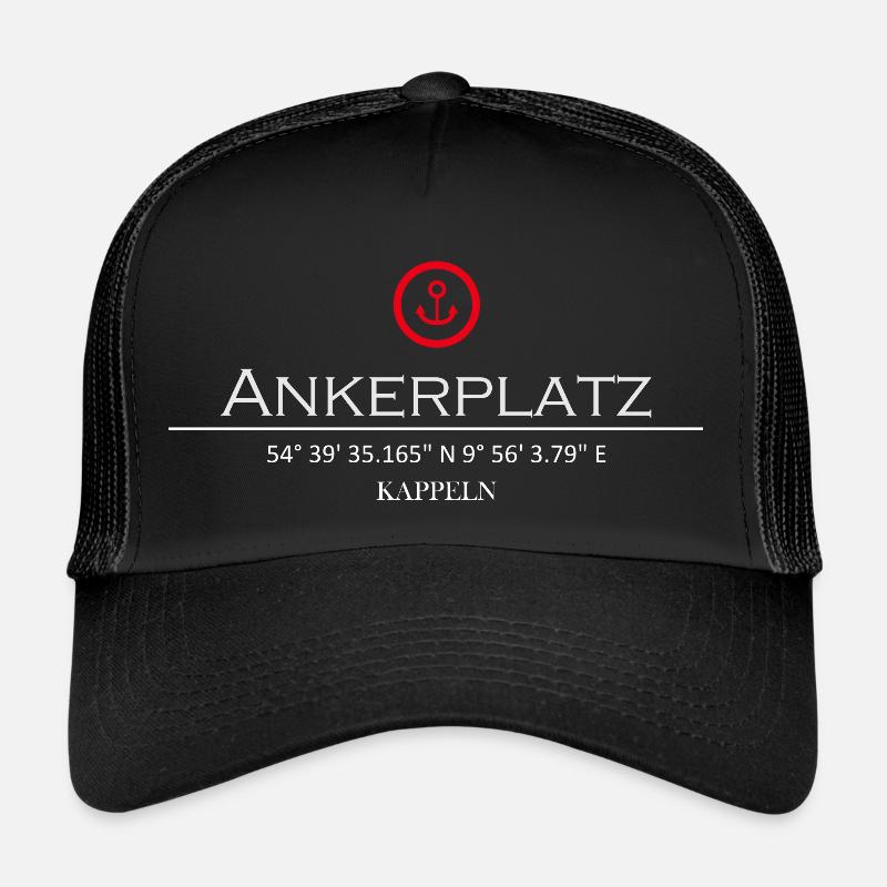Ankerplatz Kappeln - Trucker Cap - Schwarz/Schwarz