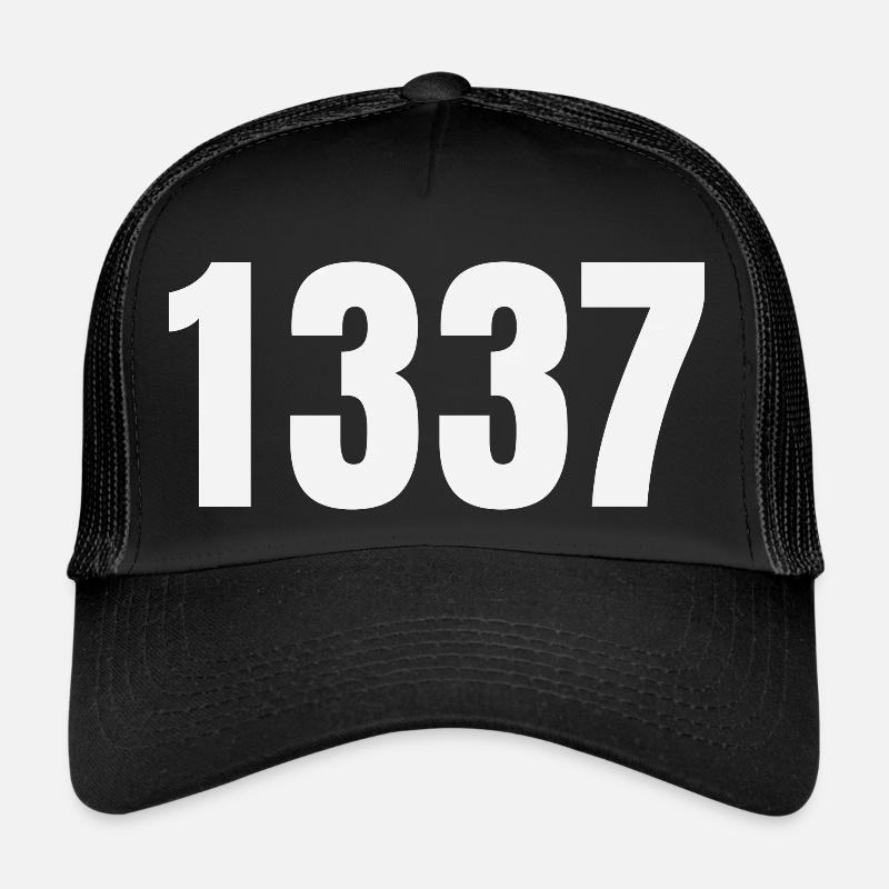 1337 - Trucker Cap - Schwarz/Schwarz