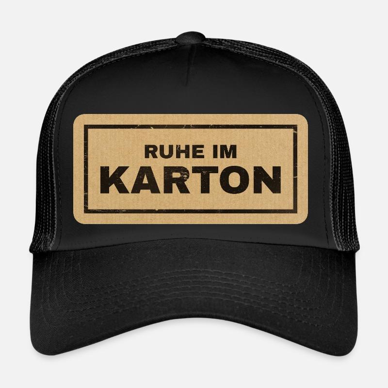 Ruhe im Karton - Trucker Cap - Schwarz/Schwarz