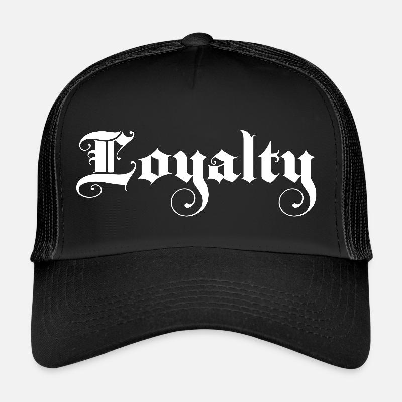 Loyalität Loyalty Fancy Script Geschenk - Trucker Cap - Schwarz/Schwarz