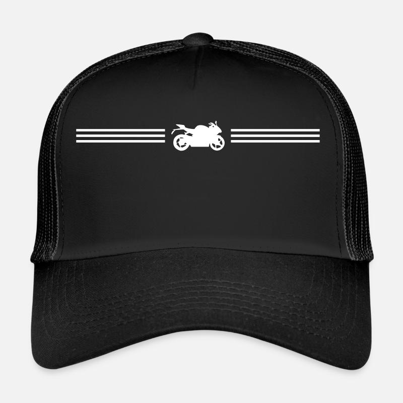 motorrad racing linie - Trucker Cap - Schwarz/Schwarz