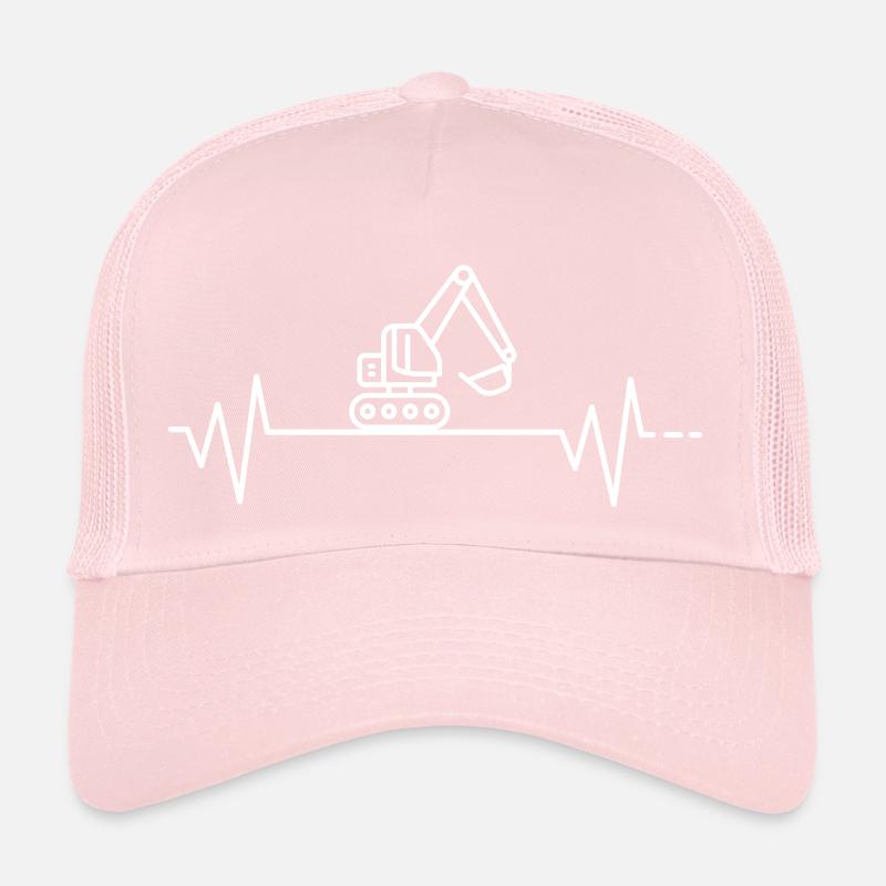 Herzschlag Bagger Baggerfahrer Bauarbeiter baggern Trucker Cap