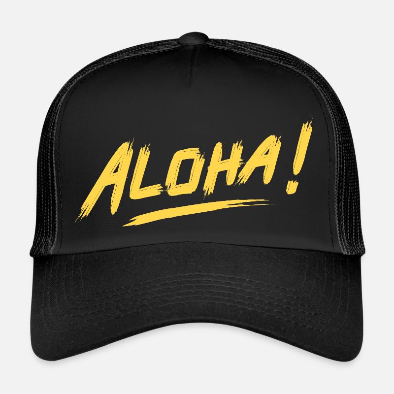 ALOHA! - Trucker Cap - Schwarz/Schwarz
