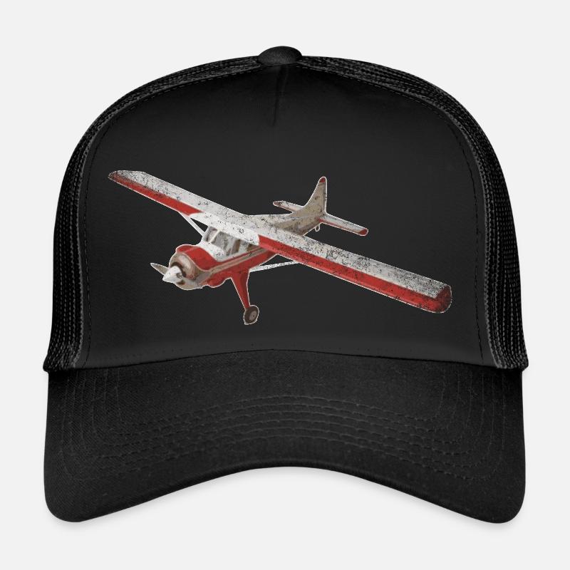 Flugzeug - Trucker Cap - Schwarz/Schwarz