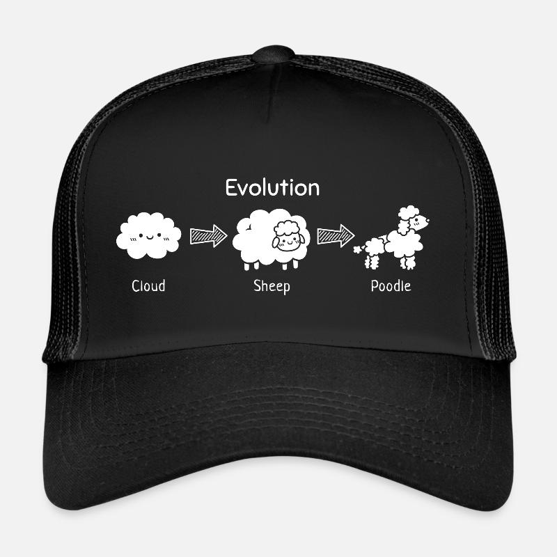 Funny Evolution of Cloud to Sheep and Poodle Trucker Cap