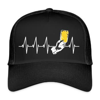Yellow card - Trucker Cap - black/black - Front