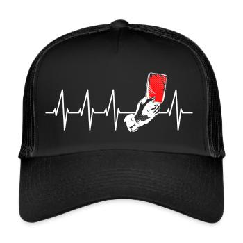 Referee Heartbeat Red Card Football - Trucker Cap - black/black - Front