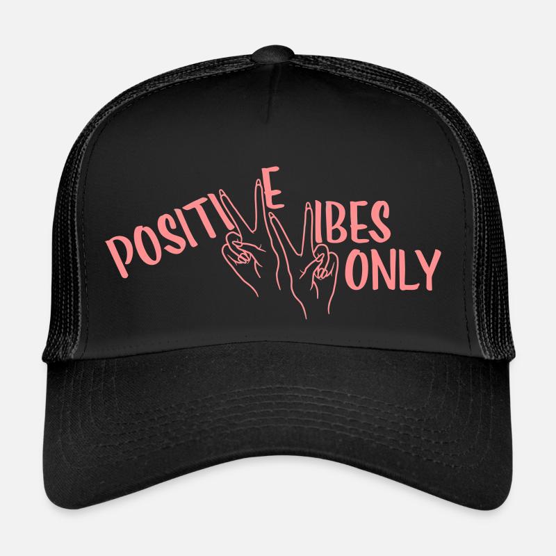 Motivation Positive Vibes Only - Trucker Cap - Schwarz/Schwarz