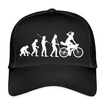 Gravel Bike graveln Radtour Bikepacking - Trucker Cap - Schwarz/Schwarz - Vorne